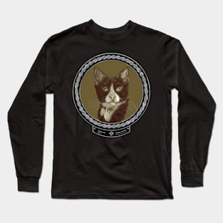 Bobby Cat (frame silver celtic rope black) Long Sleeve T-Shirt